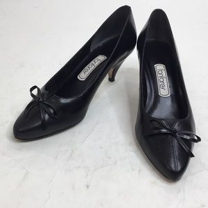 Fanfares Fritzie Black Lea Pump Heels